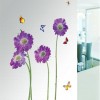  Purple Flowers and Butterfly Wall Decal  